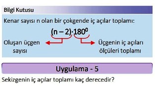  Çokgen iç açı formülü