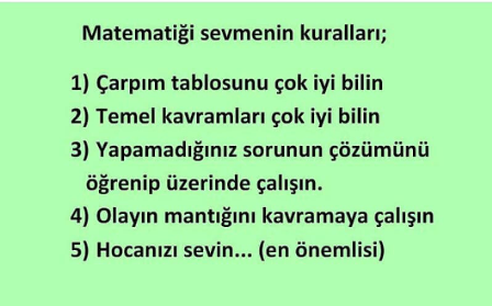 Matematiği Sevmenin Kuralları