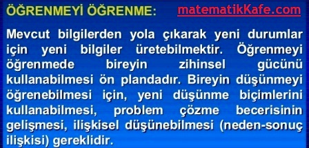 Öğrenmeyi öğrenme nedir matematikkafe.com