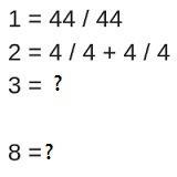 Sadece dört rakamını kullanarak matematikkafe.com 