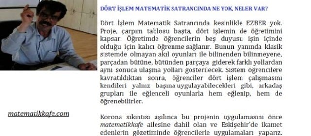 Dört işlem matematik satrancımızda ne var