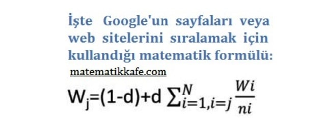 Google'un kullandığı matematik formülü